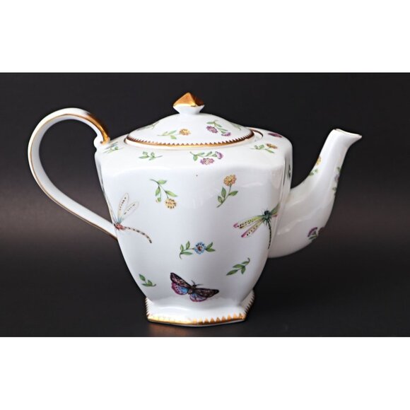 Vintage Godinger China Primavera Teapot with Lid Dragonfly 4 Cups - Picture 1 of 8
